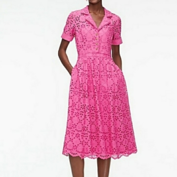 NWT J. Crew Short Sleeve A-line Eyelet Dress - Picture 6 of 14